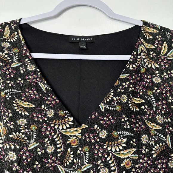 Lane Bryant Peasant Tunic Top Black Paisley Floral Size 22 - Picture 8 of 11